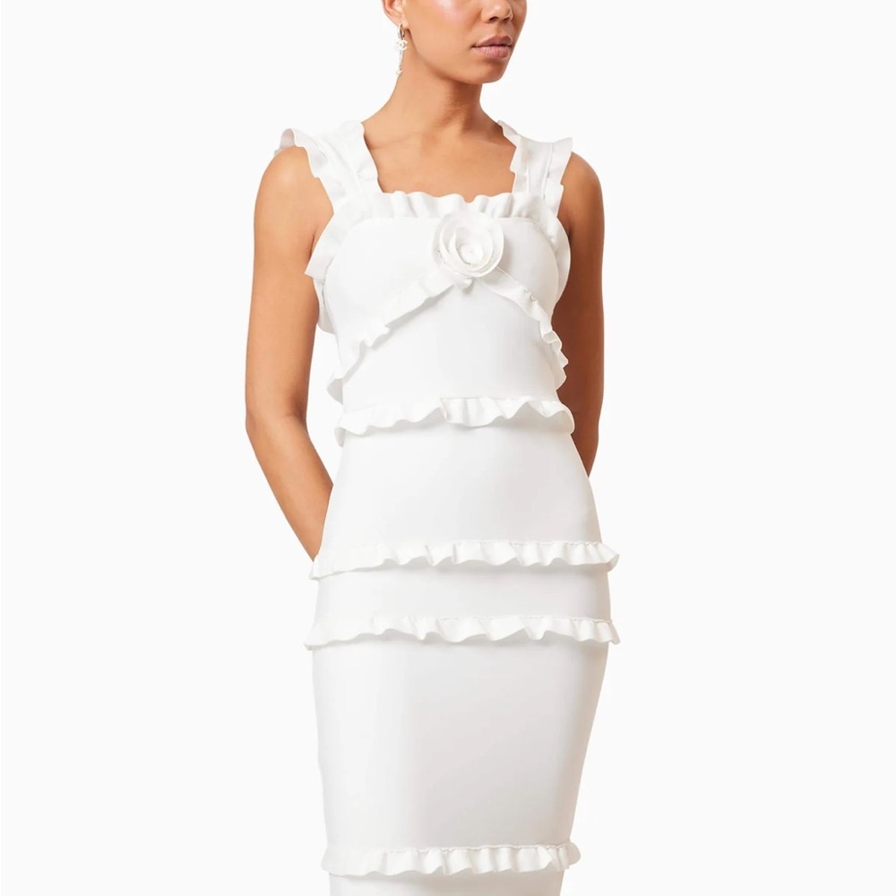ISO White Ruffle ELLIATT Dress - Picture 2 of 2